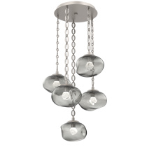 Hammerton CNB0068-05-BS-ZS-CH2-L1 - Nova Round 5pc Multi-Pendant with Chain (LED)
