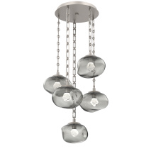 Hammerton CNB0068-05-BS-ZS-CH3-L1 - Nova Round 5pc Multi-Pendant with Chain (LED)
