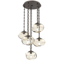 Hammerton CNB0068-05-FB-GA-CH2-L1 - Nova Round 5pc Multi-Pendant with Chain (LED)