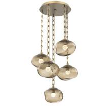 Hammerton CNB0068-05-GB-FB-CH3-L1 - Nova Round 5pc Multi-Pendant with Chain (LED)