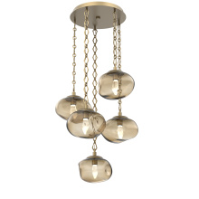 Hammerton CNB0068-05-GB-GB-CH1-L3 - Nova Round 5pc Multi-Pendant with Chain (LED)
