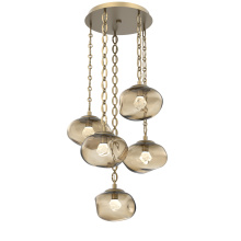 Hammerton CNB0068-05-GB-ZB-CH2-L3 - Nova Round 5pc Multi-Pendant with Chain (LED)
