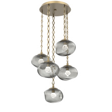 Hammerton CNB0068-05-GB-ZS-CH1-L1 - Nova Round 5pc Multi-Pendant with Chain (LED)