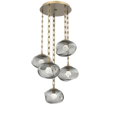 Hammerton CNB0068-05-GB-ZS-CH3-L1 - Nova Round 5pc Multi-Pendant with Chain (LED)