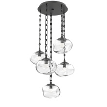 Hammerton CNB0068-05-MB-FC-CH3-L1 - Nova Round 5pc Multi-Pendant with Chain (LED)