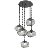 Hammerton CNB0068-05-MB-FS-CH3-L1 - Nova Round 5pc Multi-Pendant with Chain (LED)