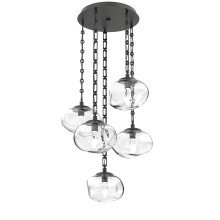 Hammerton CNB0068-05-MB-GC-CH3-L1 - Nova Round 5pc Multi-Pendant with Chain (LED)