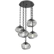 Hammerton CNB0068-05-MB-GS-CH1-L1 - Nova Round 5pc Multi-Pendant with Chain (LED)