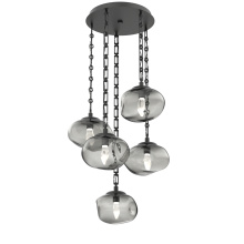 Hammerton CNB0068-05-MB-GS-CH3-L1 - Nova Round 5pc Multi-Pendant Chain (LED)