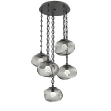 Hammerton CNB0068-05-MB-ZS-CH2-L3 - Nova Round 5pc Multi-Pendant with Chain (LED)