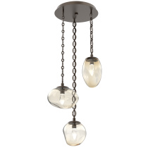Hammerton CNB0069-03-FB-GA-CH2-L3 - Cosmos Round 3pc Multi-Pendant Chain (LED)