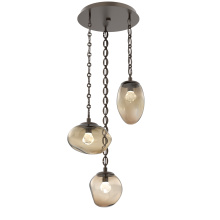 Hammerton CNB0069-03-FB-ZB-CH2-L1 - Cosmos Round 3pc Multi-Pendant Chain (LED)