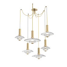 Hammerton SCB0098-06-GB-CG-C01-L3 - Cirrus Round 6pc Swag Multi-Pendant Chandelier