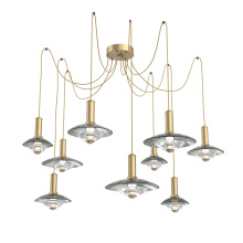 Hammerton SCB0098-09-GB-SG-C01-L3 - Cirrus Round 9pc Swag Multi-Pendant Chandelier