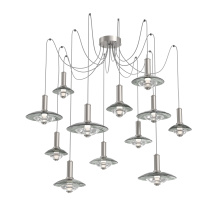 Hammerton SCB0098-12-BS-SG-C01-L3 - Cirrus Round 12pc Swag Multi-Pendant Chandelier