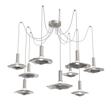 Hammerton SCB0099-09-BS-00-C01-L3-BI - Cumulus Round 9pc Swag Multi-Pendant Chandelier