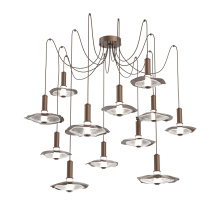 Hammerton SCB0099-12-BB-00-C01-L3-CG - Cumulus Round 12pc Swag Multi-Pendant Chandelier
