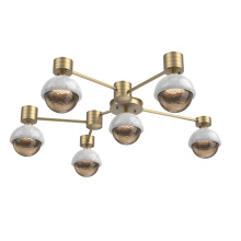 Hammerton SMB0093-H6-GB-B-L1-WM - Cabochon Flush Mount Wall Sconce Gilded Brass
