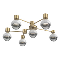 Hammerton SMB0093-H6-GB-S-L1-WM - Cabochon Flush Mount Wall Sconce Gilded Brass