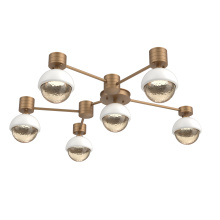 Hammerton SMB0093-H6-NB-A-L3-WI - Cabochon Flush Mount Wall Sconce Novel Brass