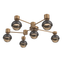 Hammerton SMB0093-H6-NB-B-L3-GP - Cabochon Flush Mount Wall Sconce Novel Brass