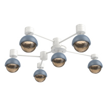 Hammerton SMB0093-H6-WI-B-L1-BU - Cabochon Flush Mount Wall Sconce Salt White