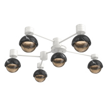 Hammerton SMB0093-H6-WI-B-L3-BM - Cabochon Flush Mount Wall Sconce Salt White