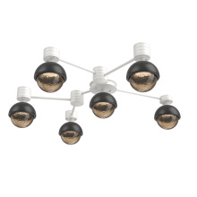 Hammerton SMB0093-H6-WI-B-L3-MB - Cabochon Flush Mount Wall Sconce Salt White