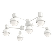 Hammerton SMB0093-H6-WI-WL-L3-MS - Cabochon Flush Mount Wall Sconce Salt White