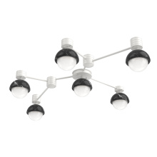 Hammerton SMB0093-HL-WI-WL-L3-BM - Cabochon Flush Mount Wall Sconce Salt White