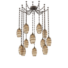 Hammerton SNB0035-12-FB-OB-CH3-E2 - Ellisse Multi Light Pendant Multi Port Canopy Flat Bronze