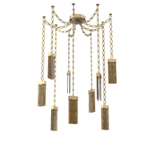 Hammerton SNB0042-09-GB-BG-CH2-L3 - Parallel Multi Light Pendant Multi Port Canopy Gilded Brass
