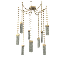 Hammerton SNB0042-09-GB-SG-CH1-L3 - Parallel Multi Light Pendant Multi Port Canopy Gilded Brass