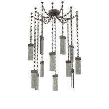 Hammerton SNB0042-12-FB-SG-CH3-L3 - Parallel Multi Light Pendant Multi Port Canopy Flat Bronze