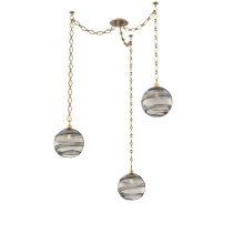 Hammerton SNB0047-03-GB-OS-CH1-E2 - Terra Multi Light Pendant Multi Port Canopy Gilded Brass