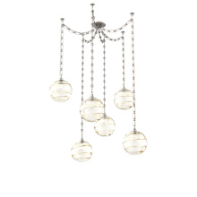 Hammerton SNB0047-06-BS-OA-CH3-E2 - Terra Multi Light Pendant Multi Port Canopy Beige Silver