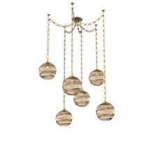 Hammerton SNB0047-06-GB-OB-CH1-E2 - Terra Multi Light Pendant Multi Port Canopy Gilded Brass