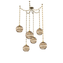 Hammerton SNB0047-06-GB-OB-CH3-E2 - Terra Multi Light Pendant Multi Port Canopy Gilded Brass