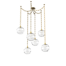Hammerton SNB0047-06-GB-OC-CH1-E2 - Terra Multi Light Pendant Multi Port Canopy Gilded Brass