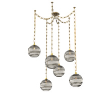 Hammerton SNB0047-06-GB-OS-CH3-E2 - Terra Multi Light Pendant Multi Port Canopy Gilded Brass