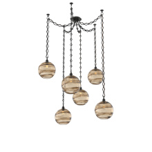 Hammerton SNB0047-06-MB-OB-CH1-E2 - Terra Multi Light Pendant Multi Port Canopy Matte Black