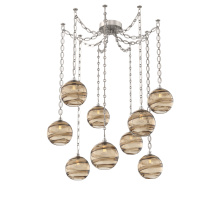 Hammerton SNB0047-09-BS-OB-CH2-E2 - Terra Round 9pc Swag Multi-Pendant Chain