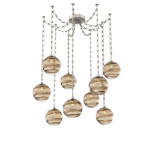 Hammerton SNB0047-09-BS-OB-CH3-E2 - Terra Multi Light Pendant Multi Port Canopy Beige Silver