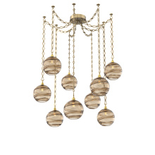 Hammerton SNB0047-09-GB-OB-CH1-E2 - Terra Multi Light Pendant Multi Port Canopy Gilded Brass