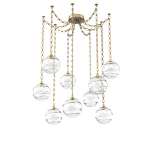 Hammerton SNB0047-09-GB-OC-CH1-E2 - Terra Multi Light Pendant Multi Port Canopy Gilded Brass