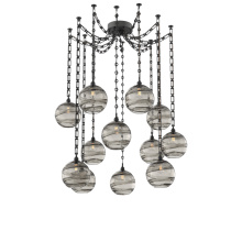 Hammerton SNB0047-12-MB-OS-CH3-E2 - Terra Multi Light Pendant Multi Port Canopy Matte Black
