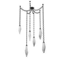Hammerton SNB0050-06-MB-CS-CH2-L3 - Rock Crystal Multi Light Pendant Multi Port Canopy Matte Black