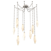 Hammerton SNB0050-09-BS-CA-CH3-L1 - Rock Crystal Multi Light Pendant Multi Port Canopy Beige Silver