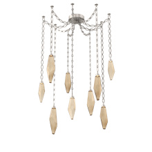 Hammerton SNB0050-09-BS-CB-CH2-L1 - Rock Crystal Multi Light Pendant Multi Port Canopy Beige Silver