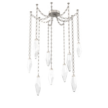 Hammerton SNB0050-09-BS-CC-CH2-L3 - Rock Crystal Multi Light Pendant Multi Port Canopy Beige Silver